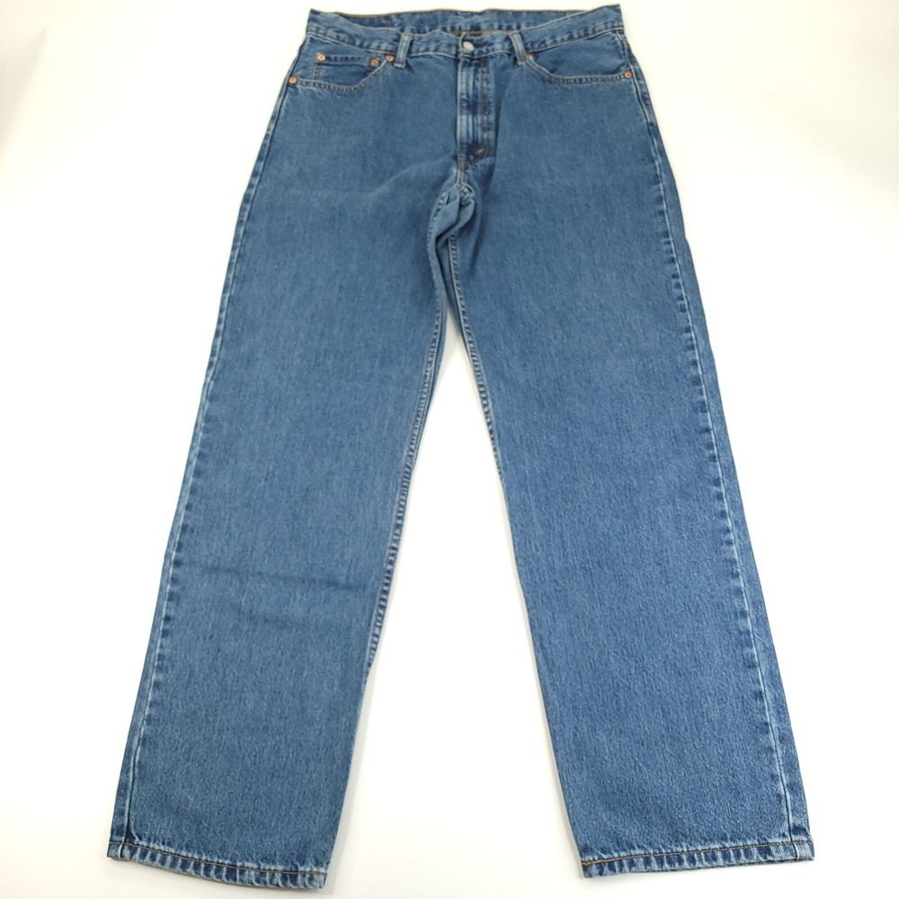 Levis 550 Jeans Mens 36 x 34 (Actual 34 x 33) Relaxed Fit Tapered Leg Blue Denim - Picture 2 of 13